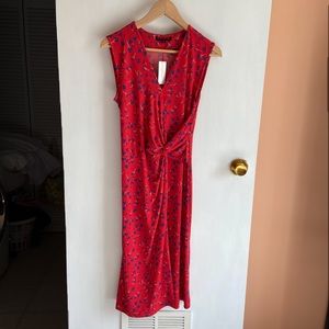 Floral Faux Wrap Midi Dress